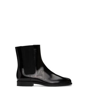 MAISON MARGIELA Patent Tabi Chelsea Boots - 40/7 - Black
